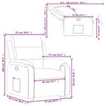 vidaXL Fauteuil inclinable Noir Velours