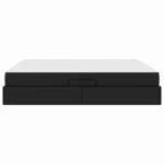 vidaXL Lit avec rangement et matelas avec stockage 2 pc Noir Cuir