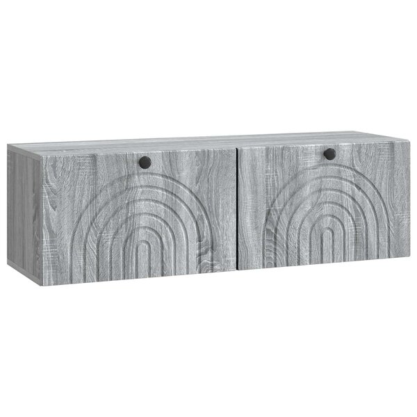 vidaXL Meuble TV mural Sonoma gris 98 x 31 x 30 cm Bois d'ingénierie