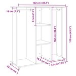 vidaXL Garde-robe avec roues chêne fumé 102x38x110cm bois d'ingénierie