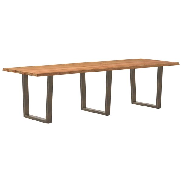vidaXL Table à manger avec bord naturel 280x100x74cm bois massif chêne