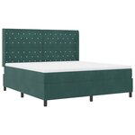 vidaXL Lit à ressorts avec tête de lit Vert foncé 180 x 200 cm Velours