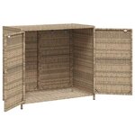 vidaXL Armoire de rangement de jardin beige 83x45x76 cm résine tressée