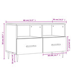 vidaXL Meuble TV Gris béton 80x36x50 cm Bois d'ingénierie