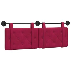 vidaXL Tête de lit suspendue Bordeaux Velours
