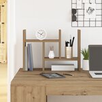 vidaXL Organisateur de Bureau Chêne Artisan 34.5x15.5x35.5 cm Bois