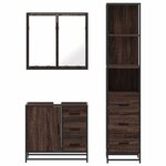 vidaXL Ensemble de meubles de salle de bain 3 Pièces Chêne marron