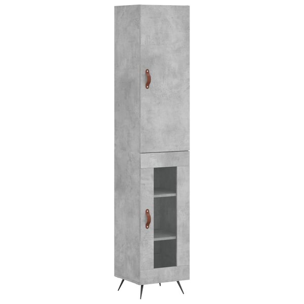 vidaXL Buffet haut Gris béton 34 5x34x180 cm Bois d'ingénierie