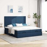 VidaXL Cadre de lit ottoman avec matelas bleu 200x200cm tissu