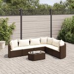 vidaXL Salon de jardin avec coussins 7 Pièces marron résine tressée