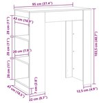 vidaXL Table de bar avec étagères chêne fumé bois d'ingénierie