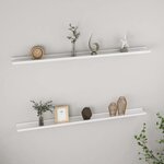 vidaXL Étagères murales 2 Pièces Blanc brillant 115x9x3 cm