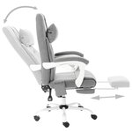 Chaise fauteuil siège de bureau informatique étude de massage tissu gris 02_0024011