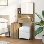 vidaXL Coiffeuse chêne artisanal 80 x 35 x 132 cm Bois d'ingénierie