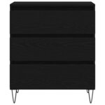 vidaXL Buffet avec tiroir Chêne noir 60 x 35 x 70 cm Bois d'ingénierie