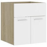 vidaXL Armoire d'évier Blanc et chêne sonoma Bois d’ingénierie