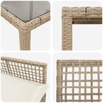 vidaXL Ensemble de salle à manger pour jardin 5 Pièces Beige Poly rotin