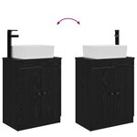 vidaXL Meuble de salle de bain avec évier Noir 54 x 35 x 83 cm