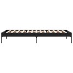 vidaXL Cadre de lit noir 100x200 cm bois d'ingénierie et métal