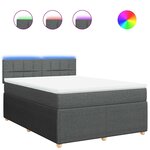 vidaXL Sommier à lattes de lit avec matelas Gris foncé 140x190cm Tissu