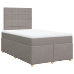 vidaXL Sommier à lattes de lit avec matelas taupe 120x190 cm tissu