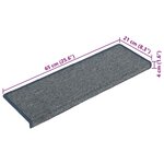 vidaXL Tapis d'escalier 30 pièces 65 x 21 x 4 cm Gris clair et bleu Bord rectangulaire