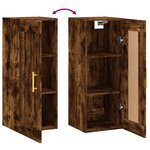 vidaXL Armoire murale chêne fumé 34 5x34x90 cm bois d'ingénierie