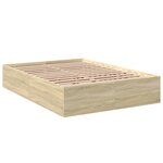 vidaXL Cadre de lit chêne sonoma 135x190 cm bois d'ingénierie