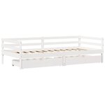 vidaXL Lit de jour et tiroirs sans matelas blanc 90x200 cm bois massif