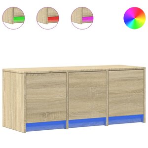 vidaXL Meuble TV avec LED chêne sonoma 97x34x40 cm bois d'ingénierie