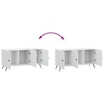 vidaXL Meuble TV Blanc brillant 99 x 34 5 x 50 cm Bois d'ingénierie