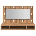 vidaXL Armoire à miroir avec LED Chêne artisanal 90x31 5x62 cm