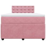 vidaXL Sommier à lattes de lit avec matelas rose 120x190 cm velours