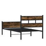 vidaXL Cadre de lit sans matelas chêne fumé 107x203 cm bois ingénierie