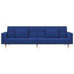 vidaXL Canapé-lit à 2 places avec deux oreillers bleu tissu