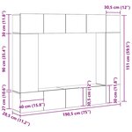 vidaXL Ensemble de meuble TV 8 Pièces Chêne noir 190.5 x 28.5 x 151 cm