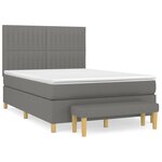 vidaXL Sommier à lattes de lit avec matelas Gris foncé 140x190cm Tissu