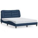 vidaXL Cadre de lit avec LED sans matelas Hvar bleu 140x190 cm tissu