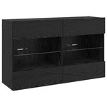 vidaXL Ensemble de meuble TV mural 6 Pièces Chêne Noir Bois d’ingénierie