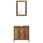 vidaXL Ensemble de mobilier de salle de bain avec porte 3 Pièces Marron