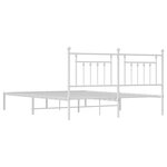vidaXL Cadre de lit métal sans matelas et tête de lit blanc 183x213 cm