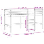 vidaXL Lit mezzanine enfants avec rideaux sans matelas rose 90x190 cm