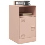 vidaXL Table de chevet rose 34 5x39x62 cm acier