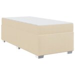 vidaXL Cadre de lit avec matelas Crème 100 x 200 cm tissu