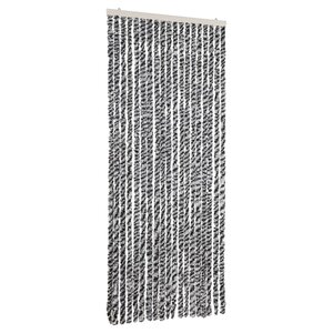 vidaXL Rideau anti-mouches gris et noir et blanc 56x185 cm chenille