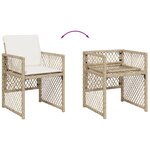 vidaXL Ensemble à manger de jardin et coussins 13 Pièces beige