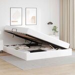 vidaXL Lit avec rangement et matelas avec matelas Blanc 180 x 200 cm