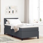 vidaXL Lit Box Spring avec Matelas Gris Foncé 100x200 cm Velours Côtelé