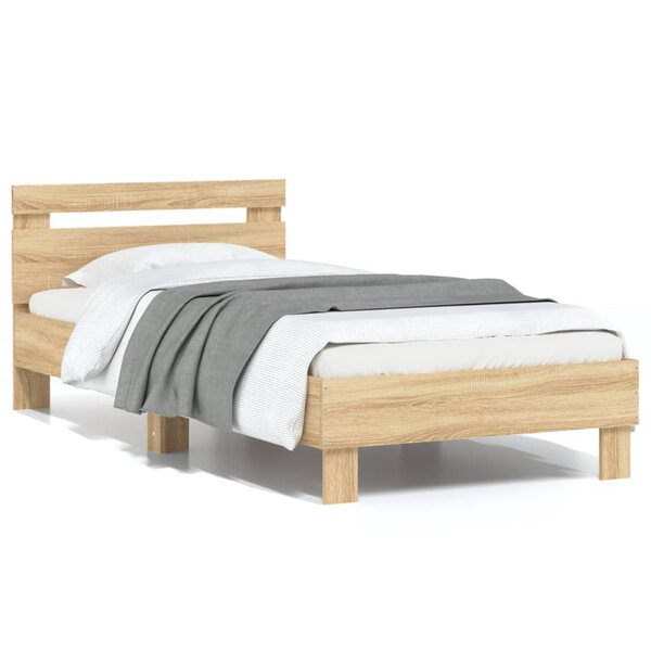 vidaXL Cadre de lit sans matelas avec tête de lit 90x190 cm