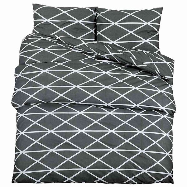 vidaXL Ensemble de housse de couette Gris 140x200 cm Coton